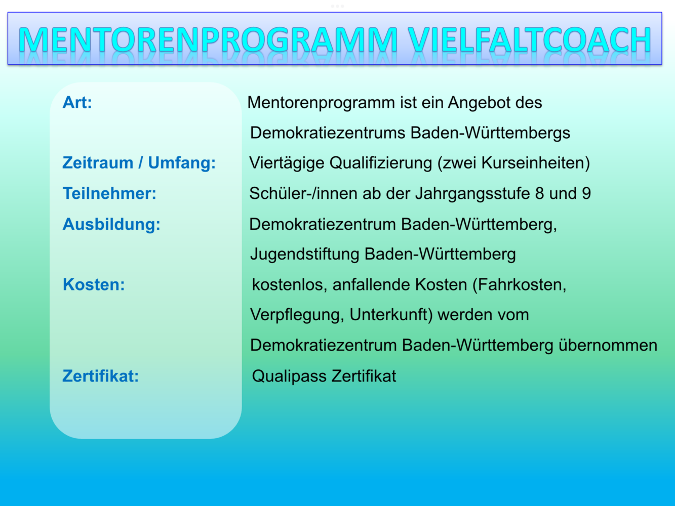 Vielfaltcoaches an der Federseeschule